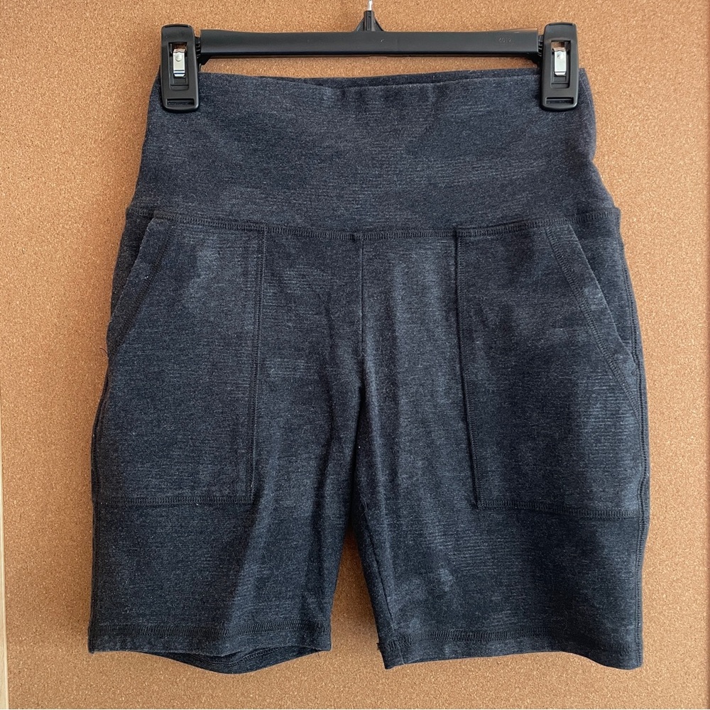 Aerie Cotton Biker Shorts with Discreate Camo Grey Charcoal